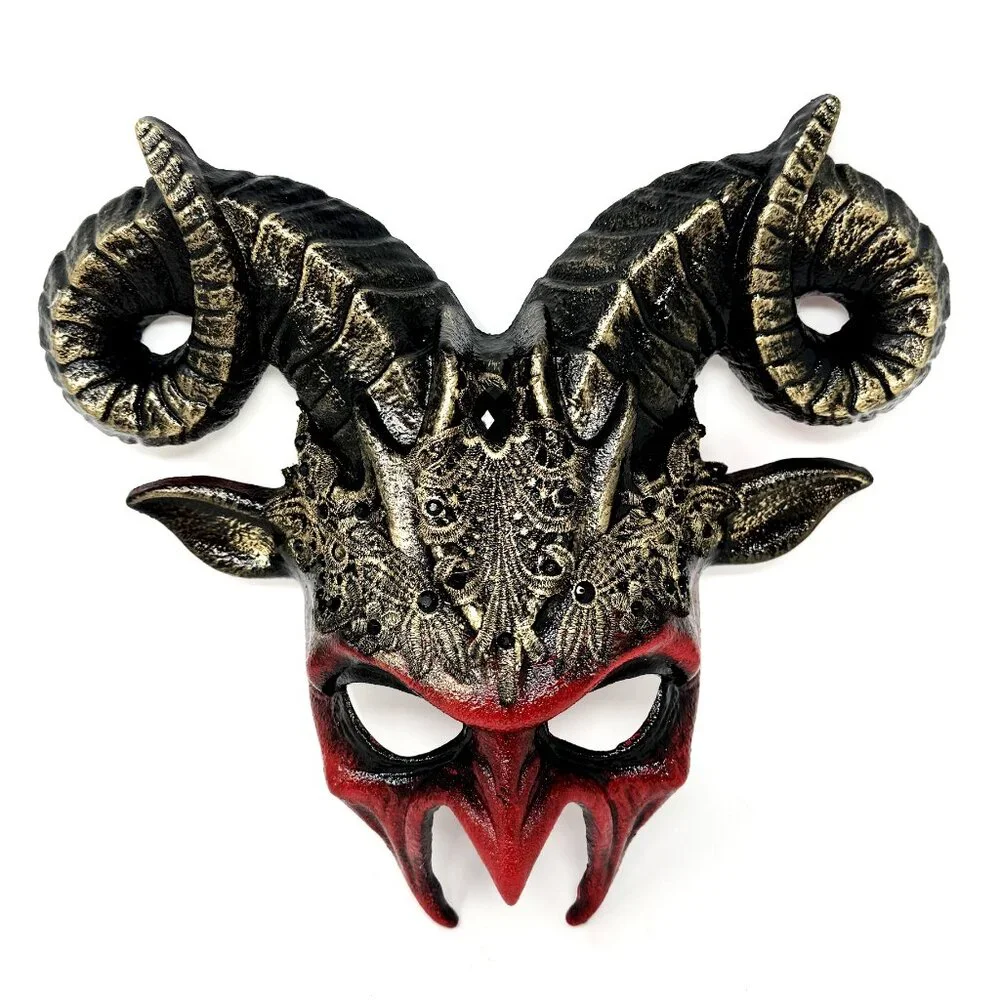 Krampus Ram Goat Demon with Horns Devil Halloween Masquerade Masks Party